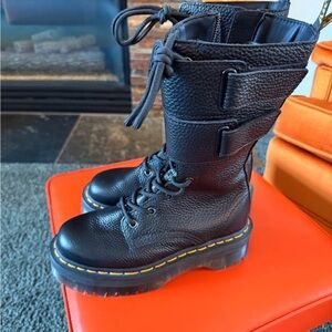 RARE! Dr. Martens Jagger Platform Black Leather Combat Boots